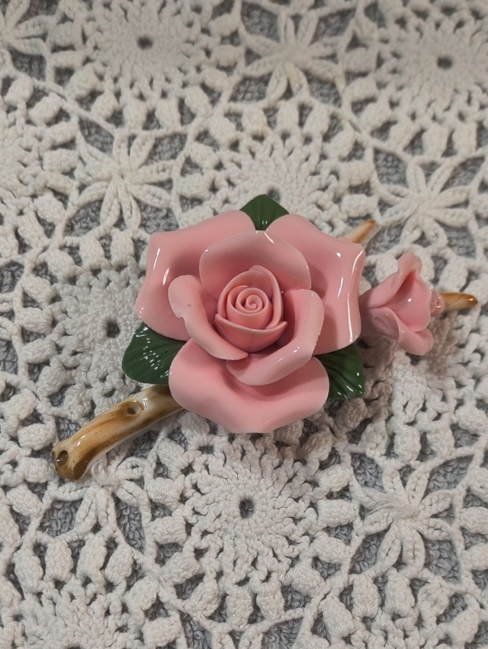 Incense Burner Pink Porcelain Rose